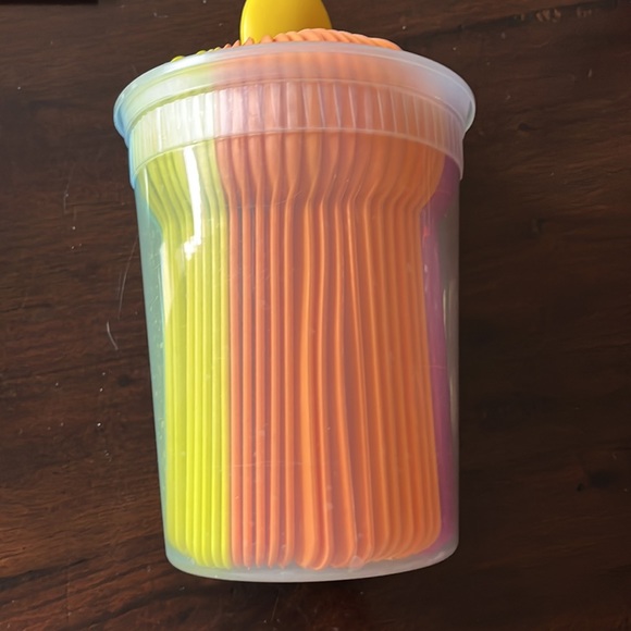 96 reusable heavy duty plastic party rainbow spoons ice cream desserts colorful - Picture 6 of 9